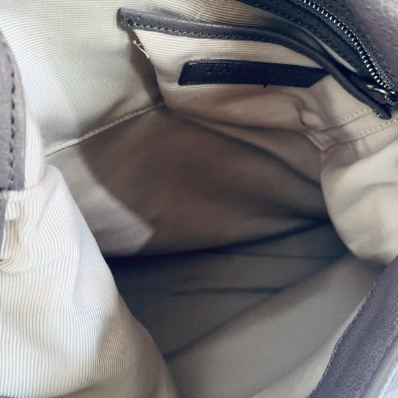 Talbots taupe pebbled leather boho shoulder bag - Picture 2 of 8